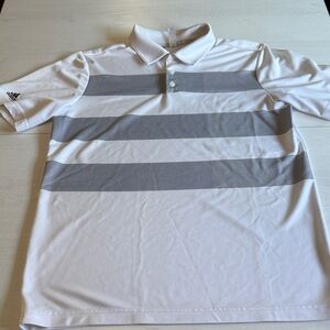 Adidas Men's Golf Polo Shirt in White and Gray Size 13-14 XL Kids